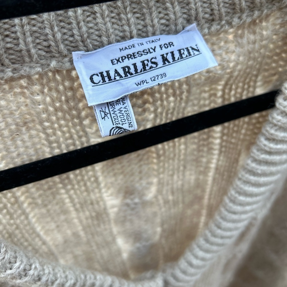 Vintage wool Men's Cream Sweater xl - Picture 3 of 10